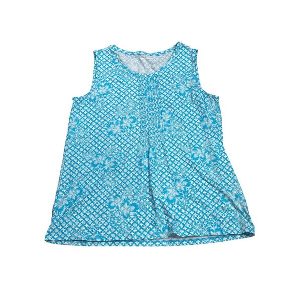 Lands End Womens Sleeveless Floral Top M - Picture 7 of 11